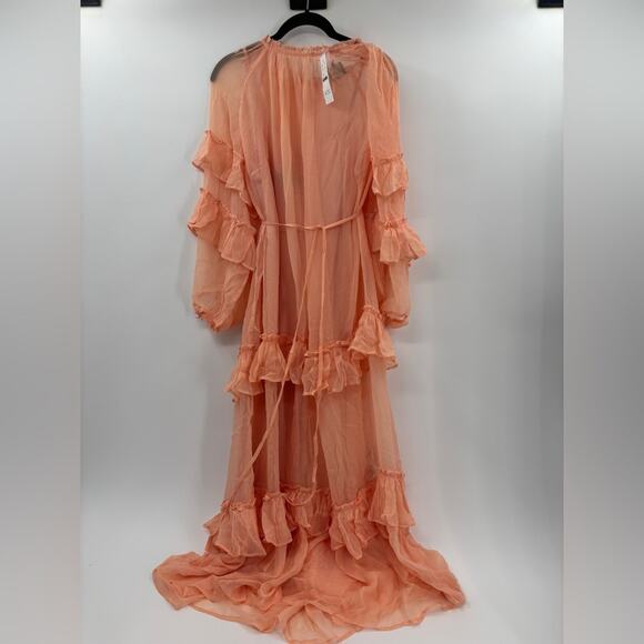 J.Crew Tiered ruffle dress in chiffon Glowy Peach - Picture 7 of 9